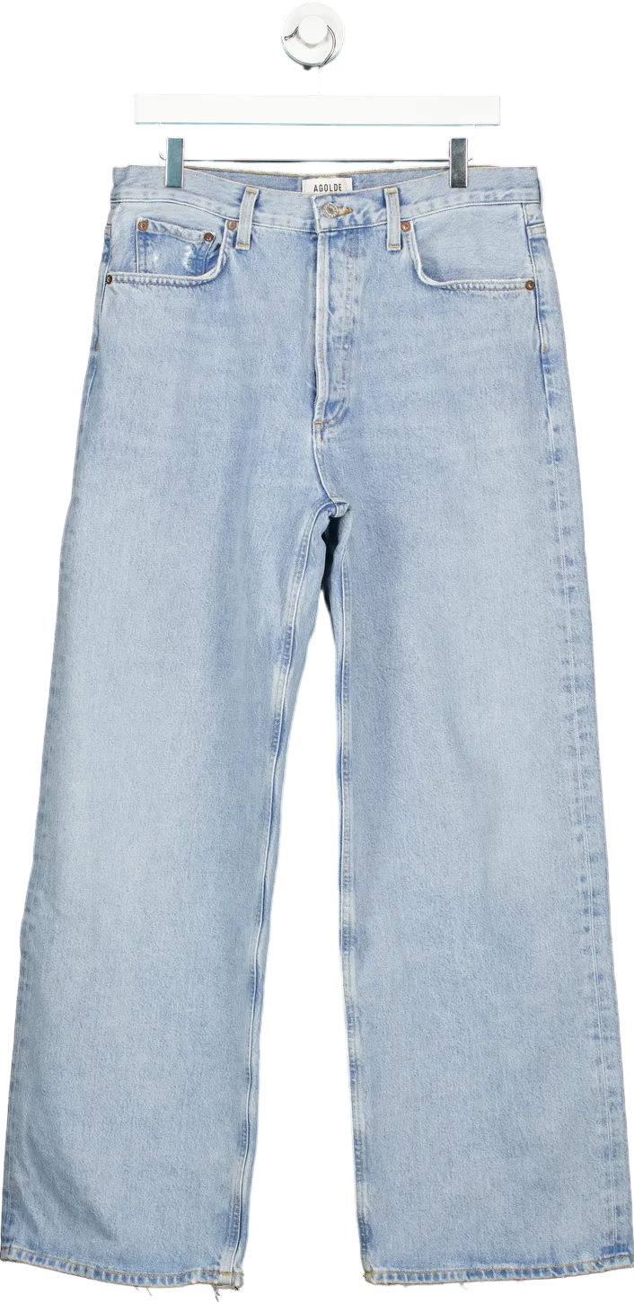 Agolde Light Blue Low Rise Baggy Jeans UK 32