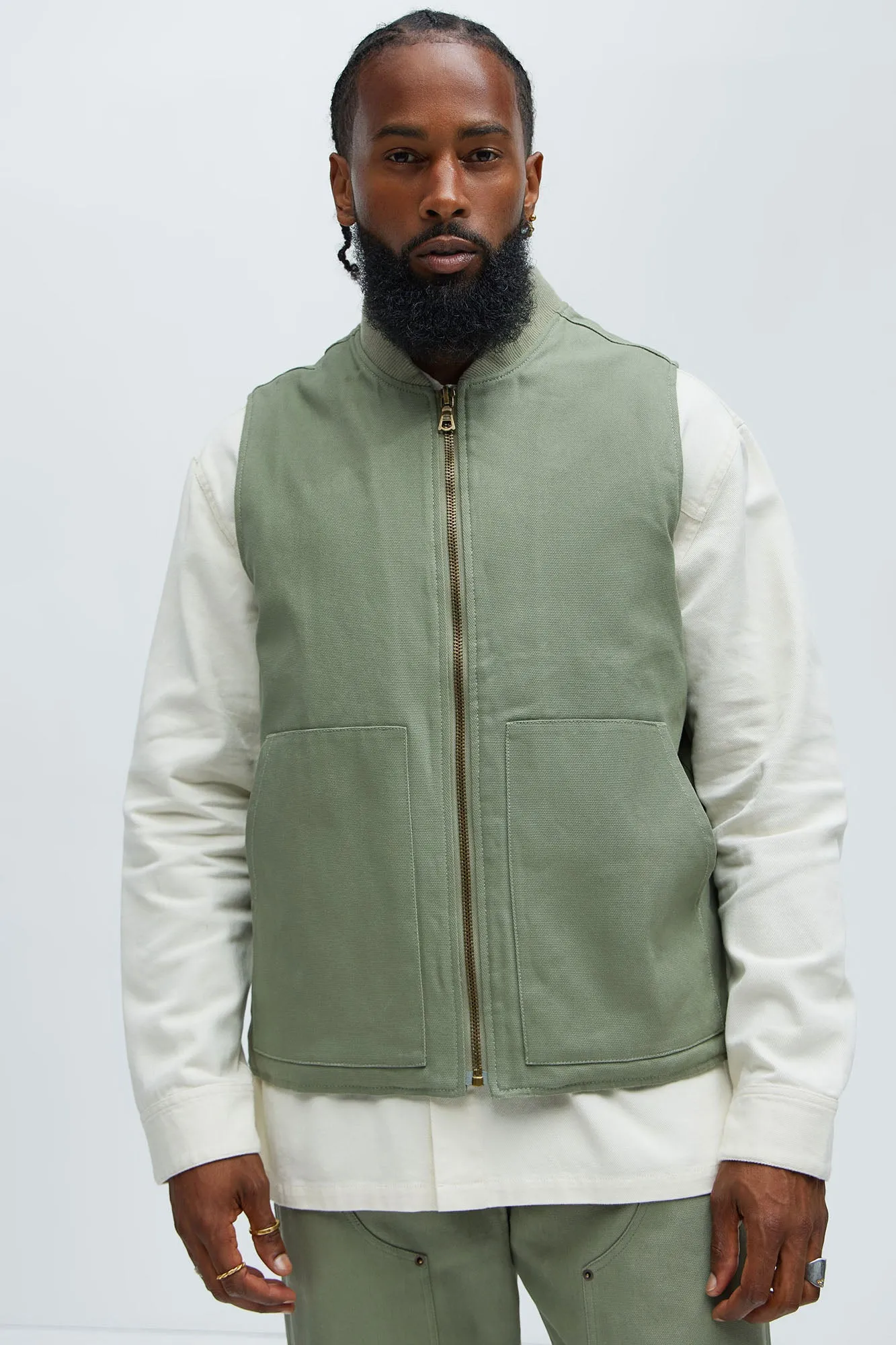 Alexander Utility Canvas Vest - Olive