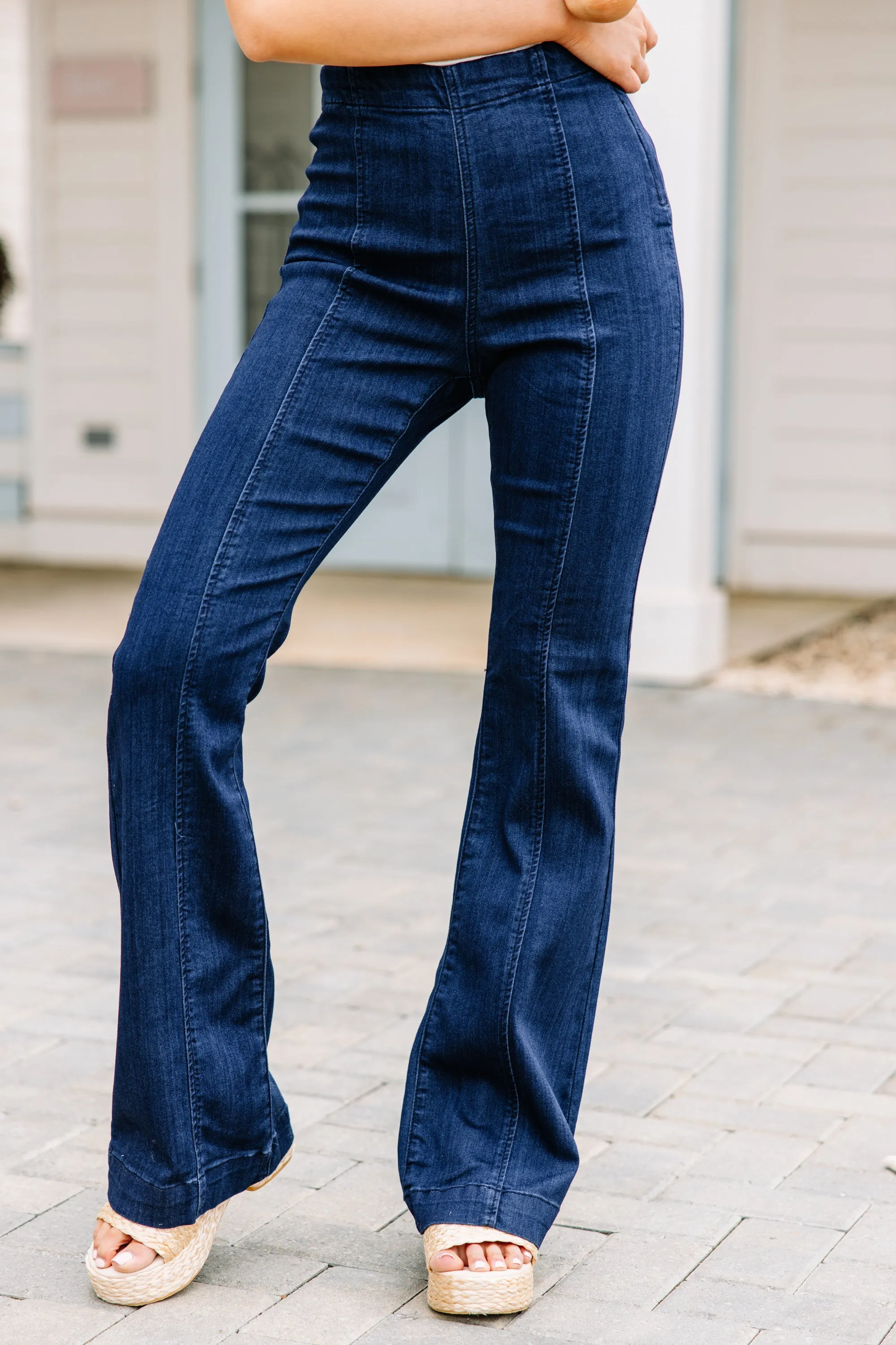 All Smiles Dark Wash Flare Jeans