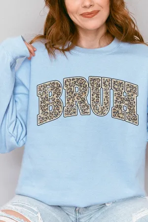 Arched Bruh Leopard Heavy-weight Crew Sweatshirt