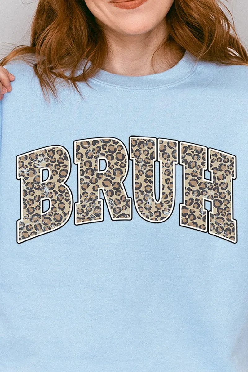 Arched Bruh Leopard Heavy-weight Crew Sweatshirt