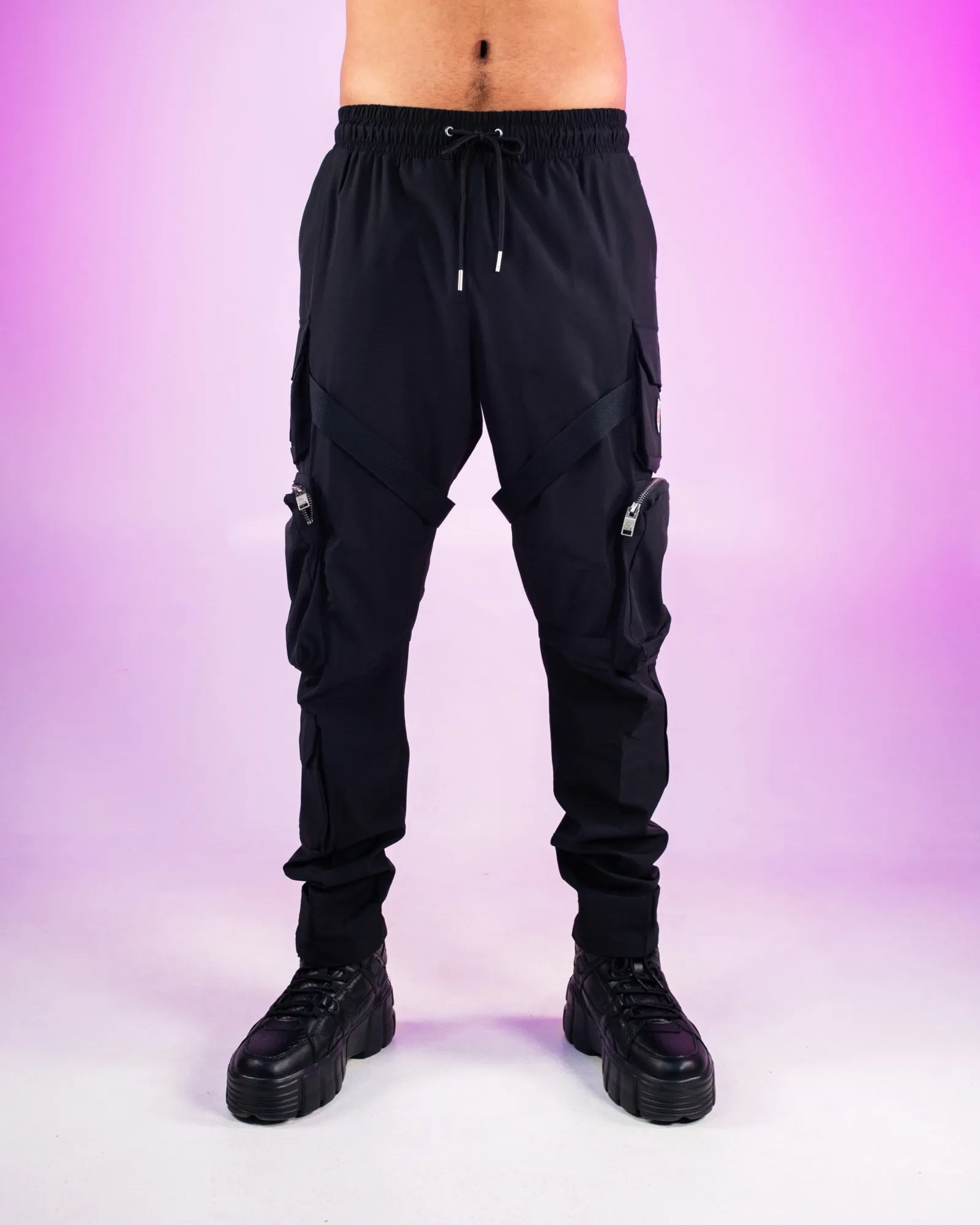 Black Nylon Utility Pants