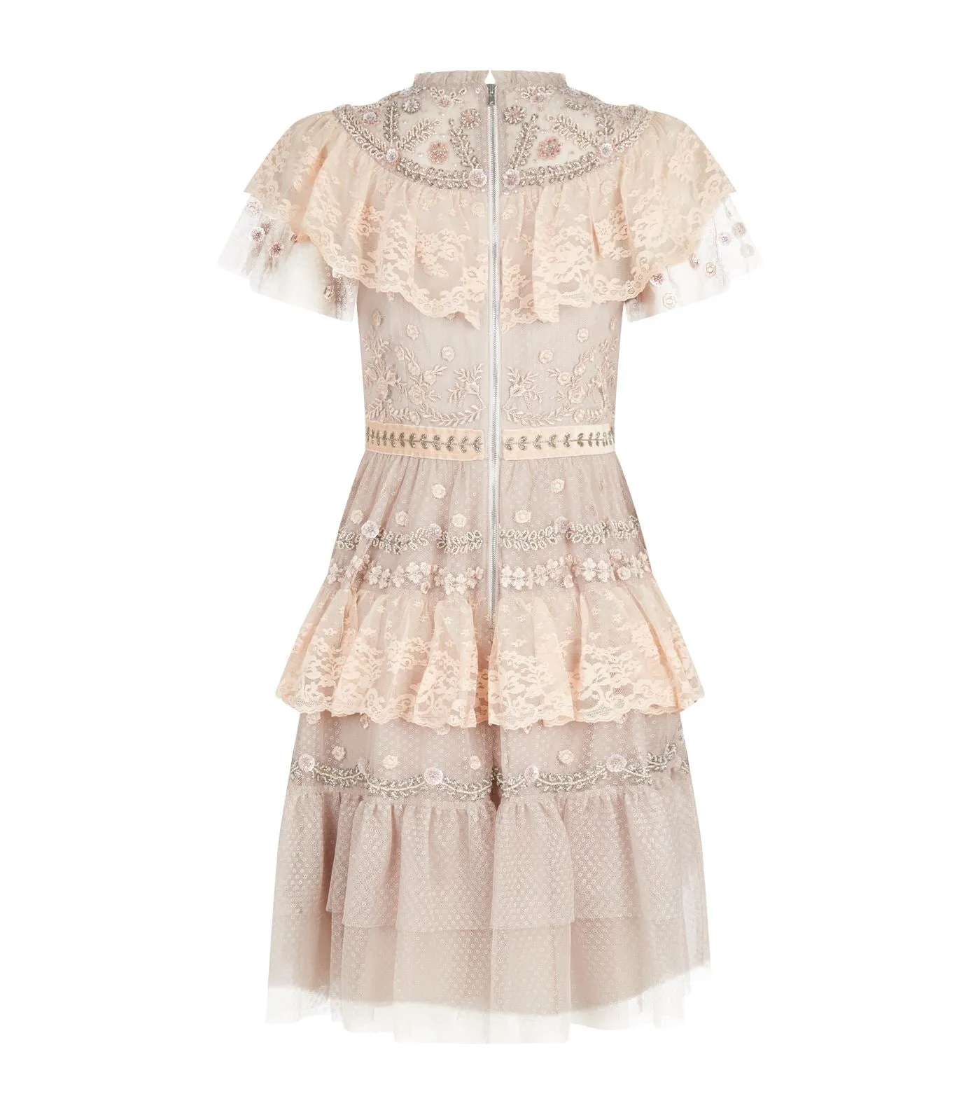 Blush Cinderella Tonal Embroidered Dress