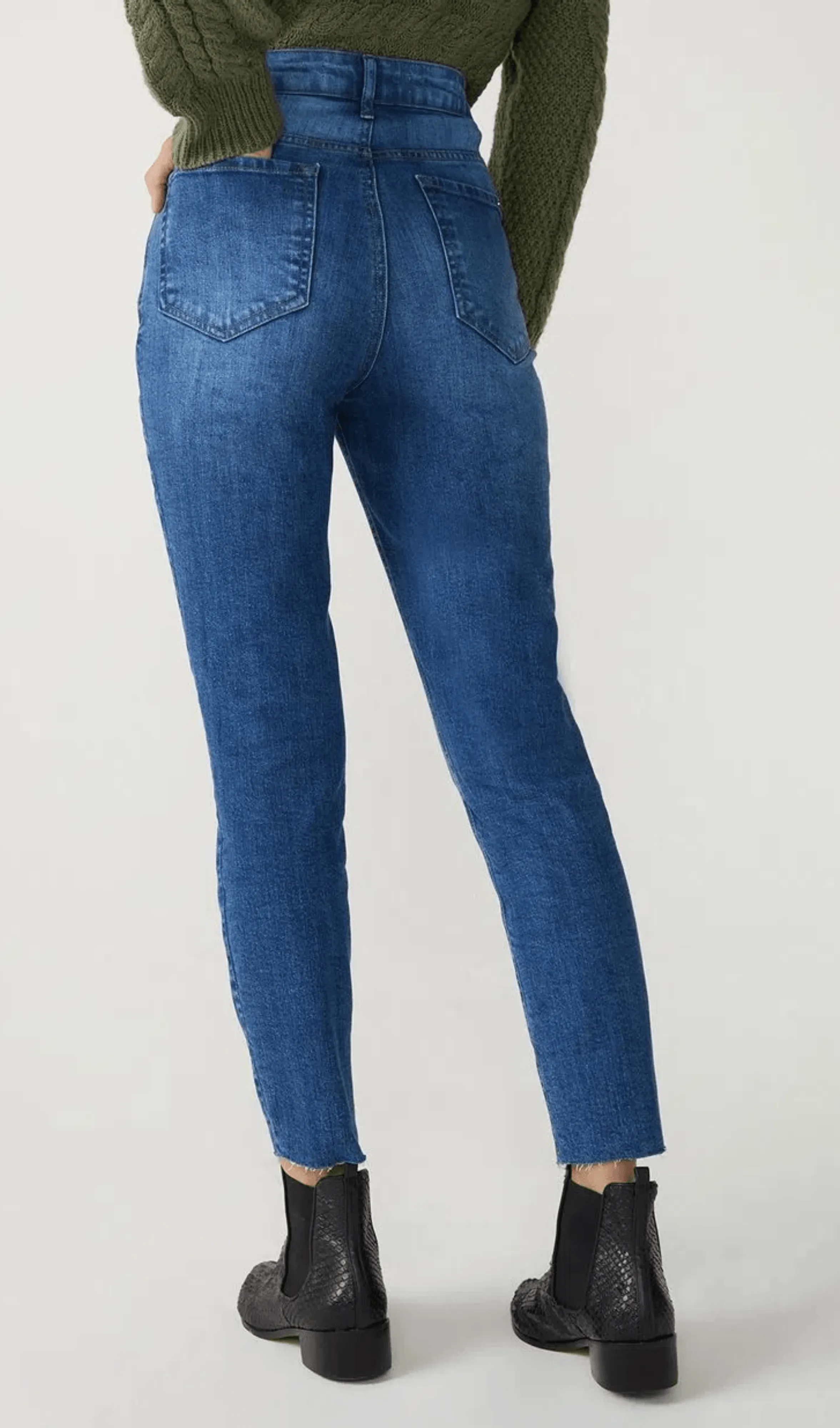 Calça Jeans Skinny Cintura Alta Shoulder