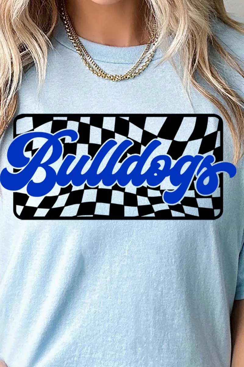 Checkered Bulldogs Royal Sleeve Relaxed Fit T-Shirt