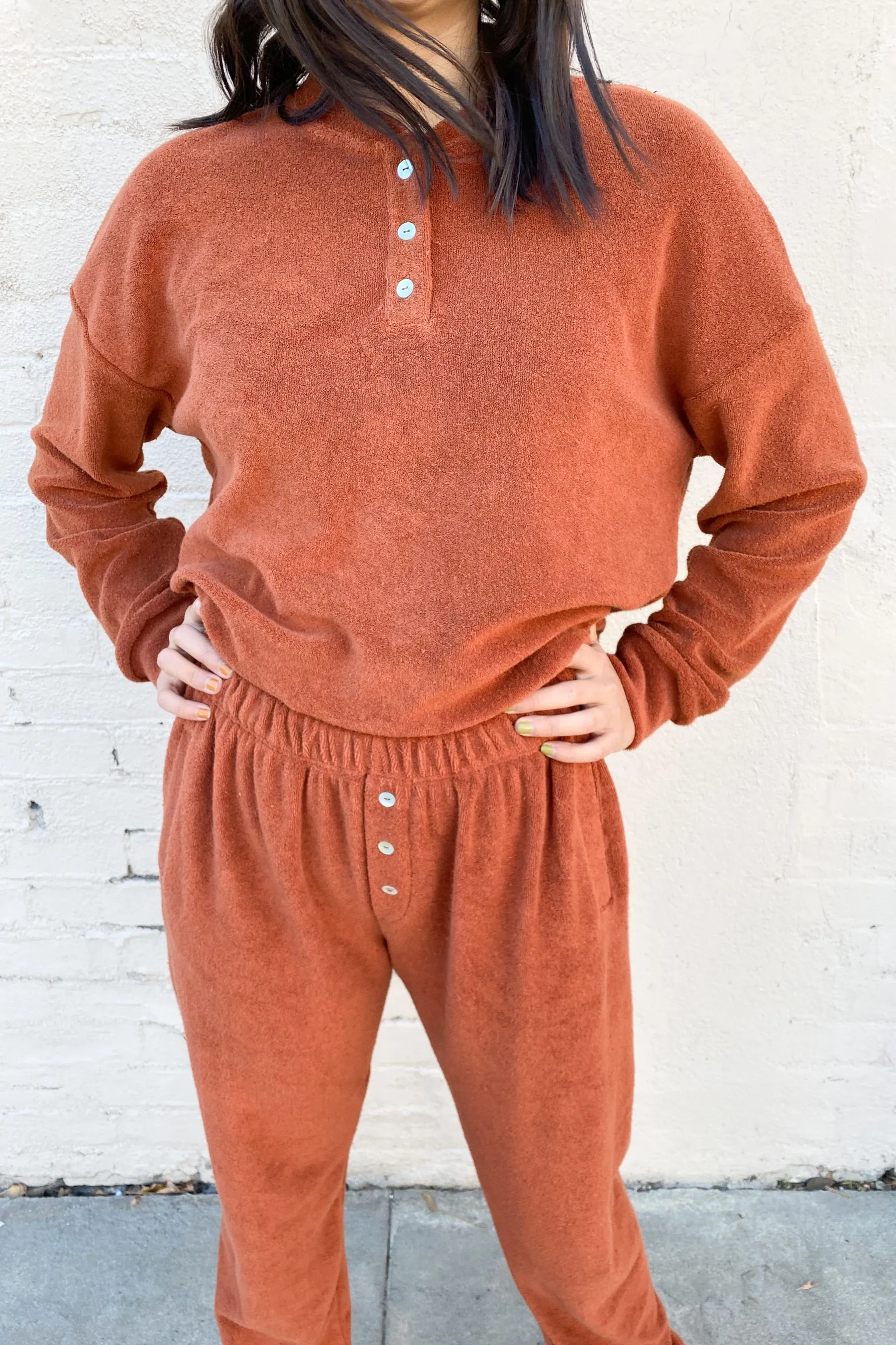 Cinnamon Terry Henley Sweatpant