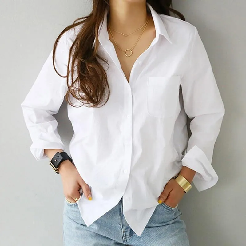 Classic Spring Women White Shirt