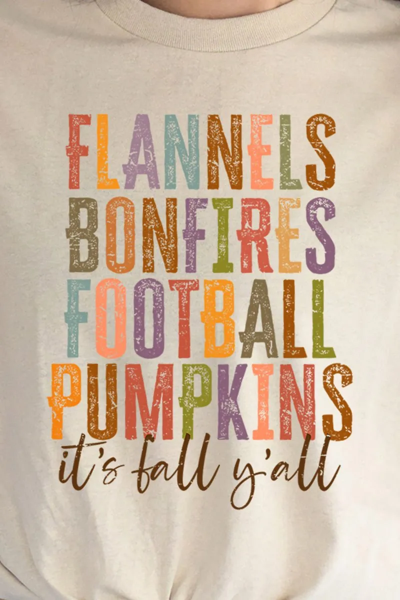 Colorful Fall List Short Sleeve Relaxed Fit T-Shirt