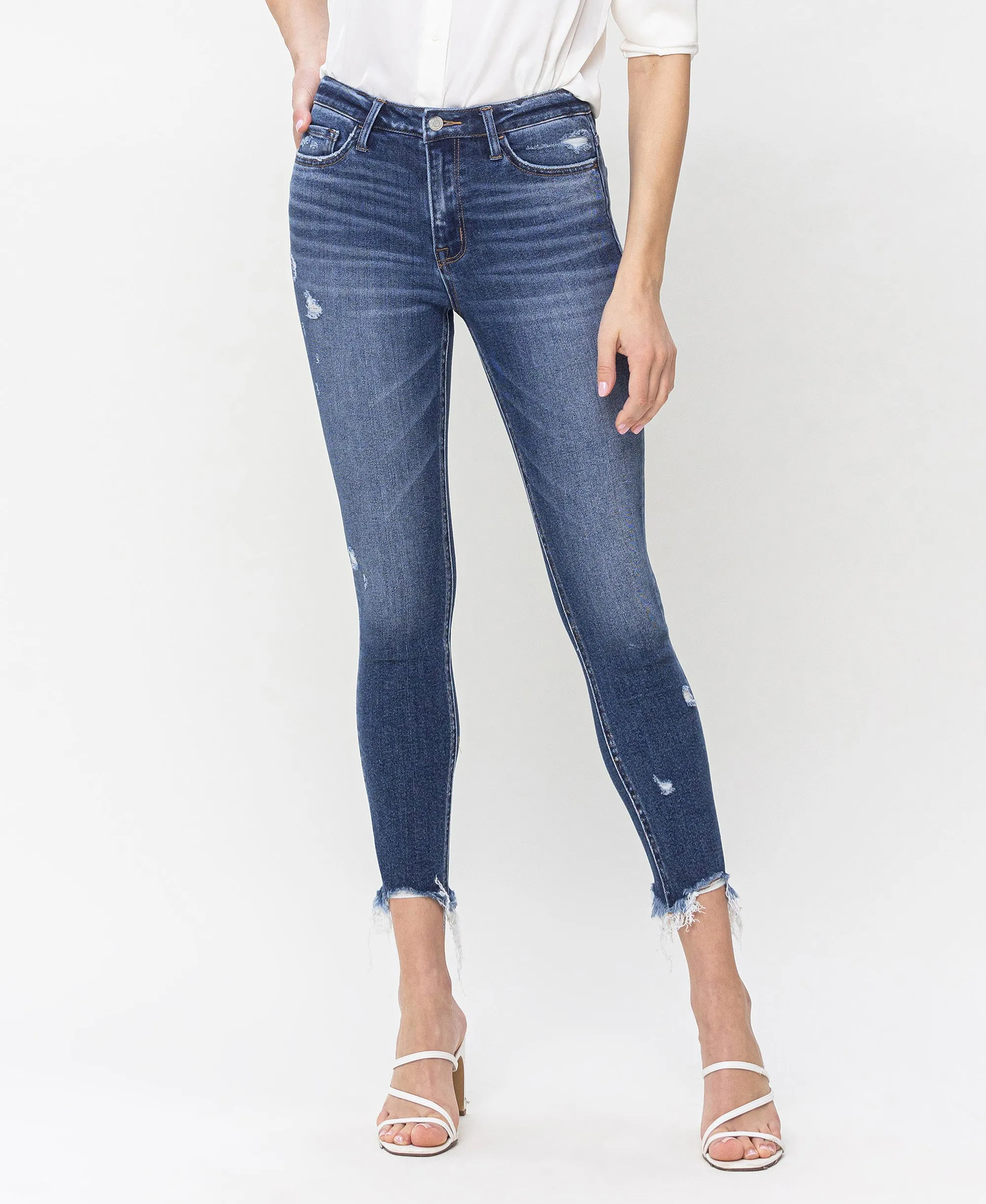 Counter Attack - High Rise Crop Skinny Jeans