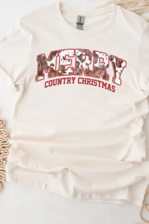 Cow Merry Country Christmas Short Sleeve Relaxed Fit T-Shirt