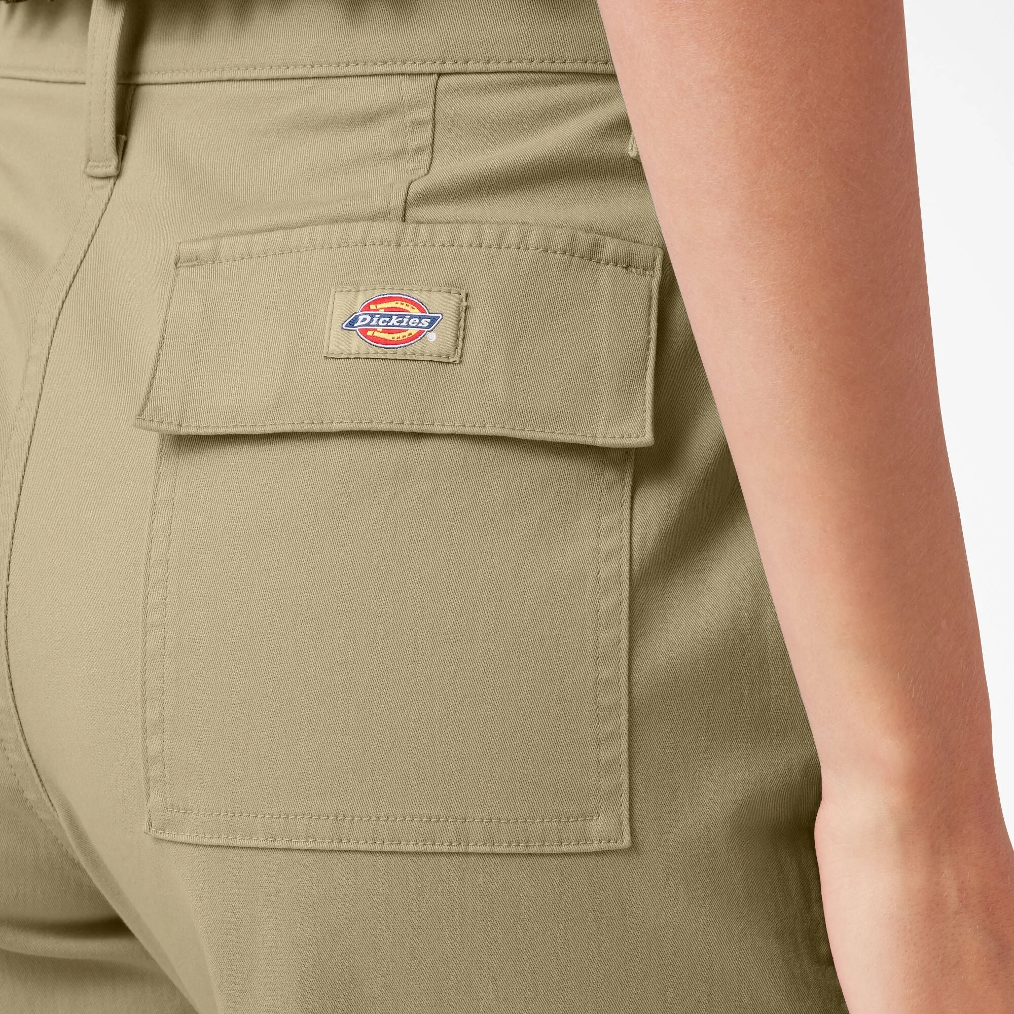 Dickies Womens Cropped Cargo Pants With Belt - Sandstorm