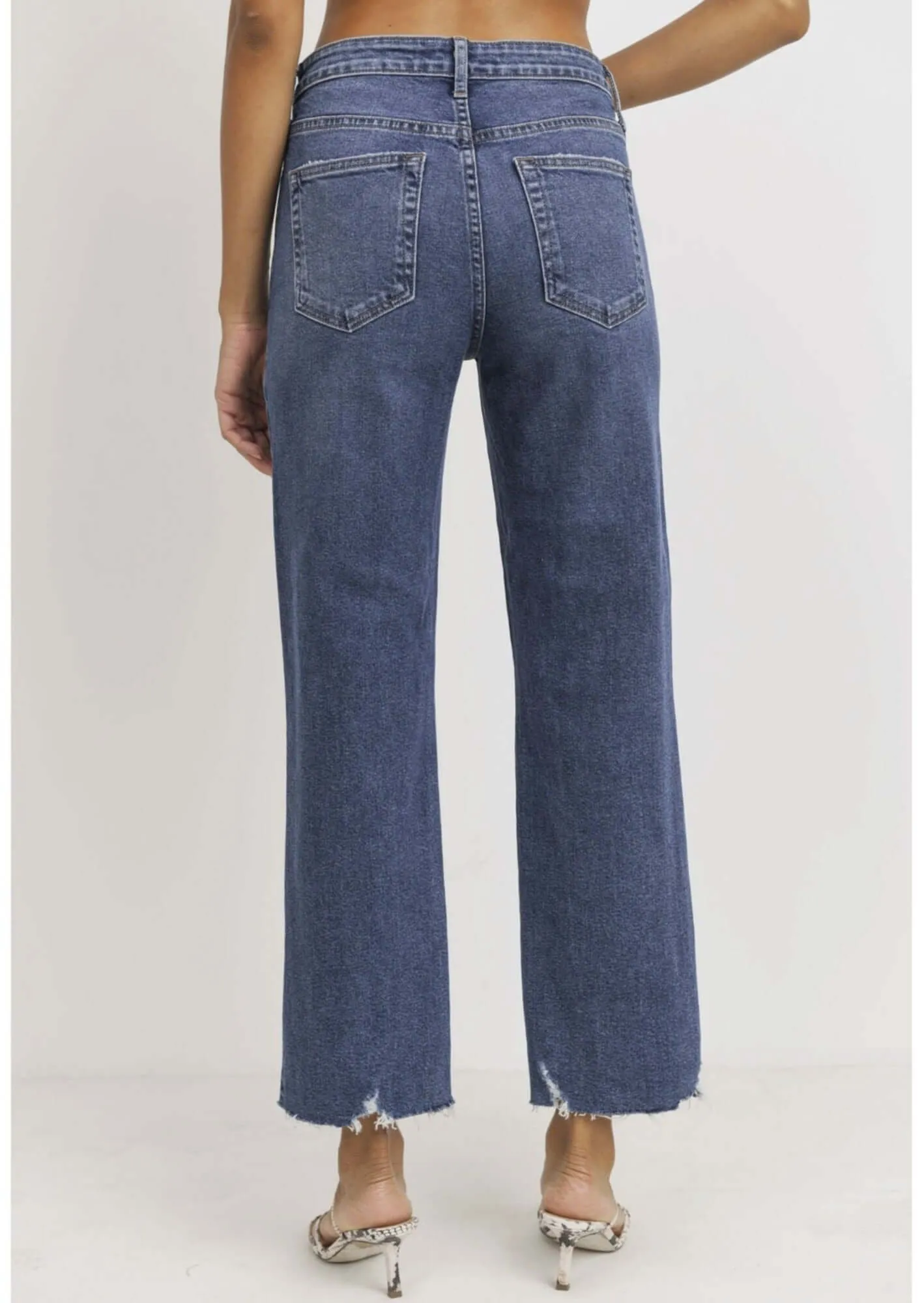 Distressed Cropped Trendy Denim Jeans Made in USA