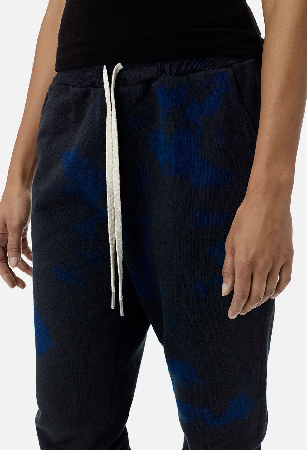 Double Dye Dakota Slim Sweatpants / Indigo x Black