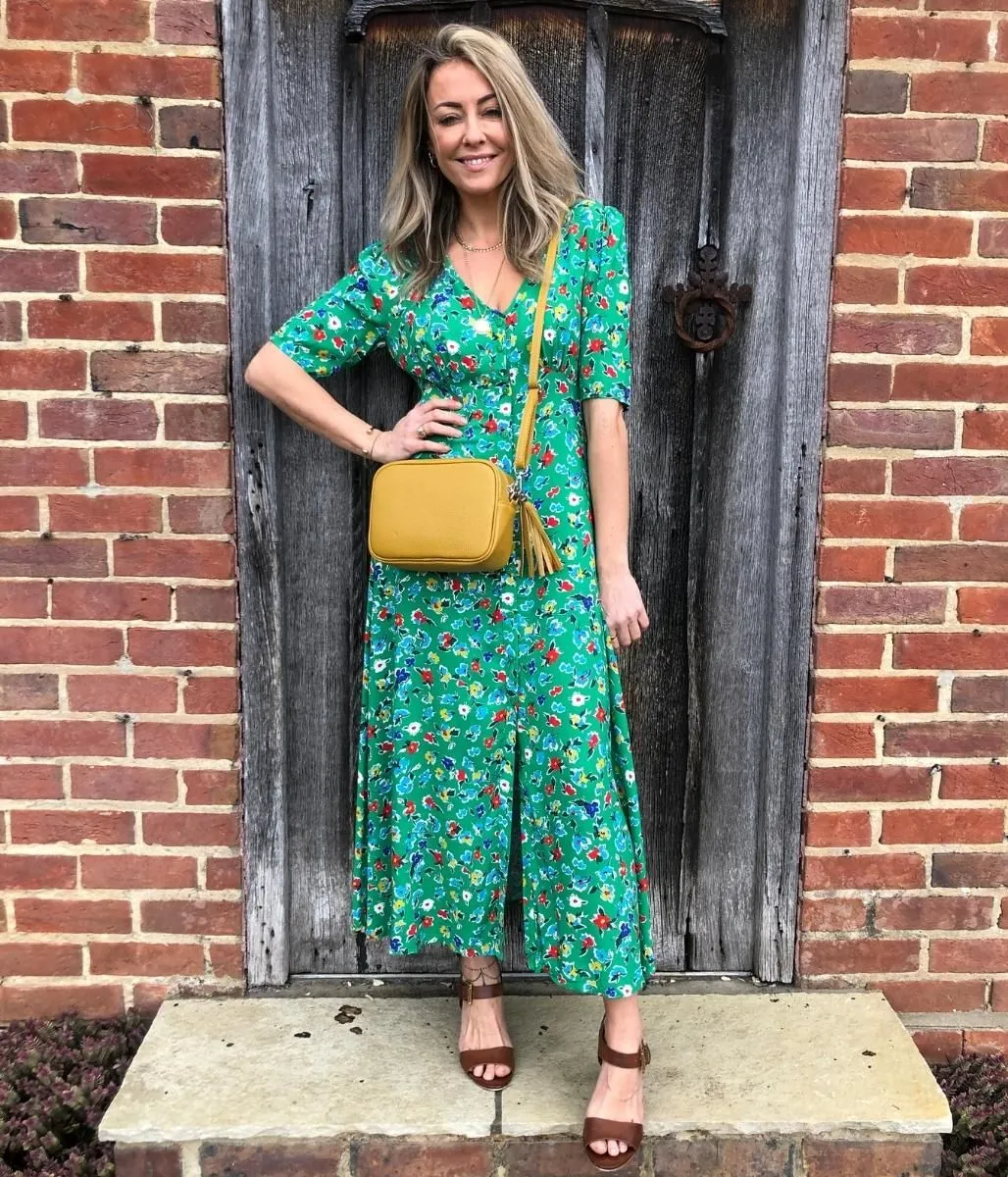 Green Camilla Flower Midi Dress