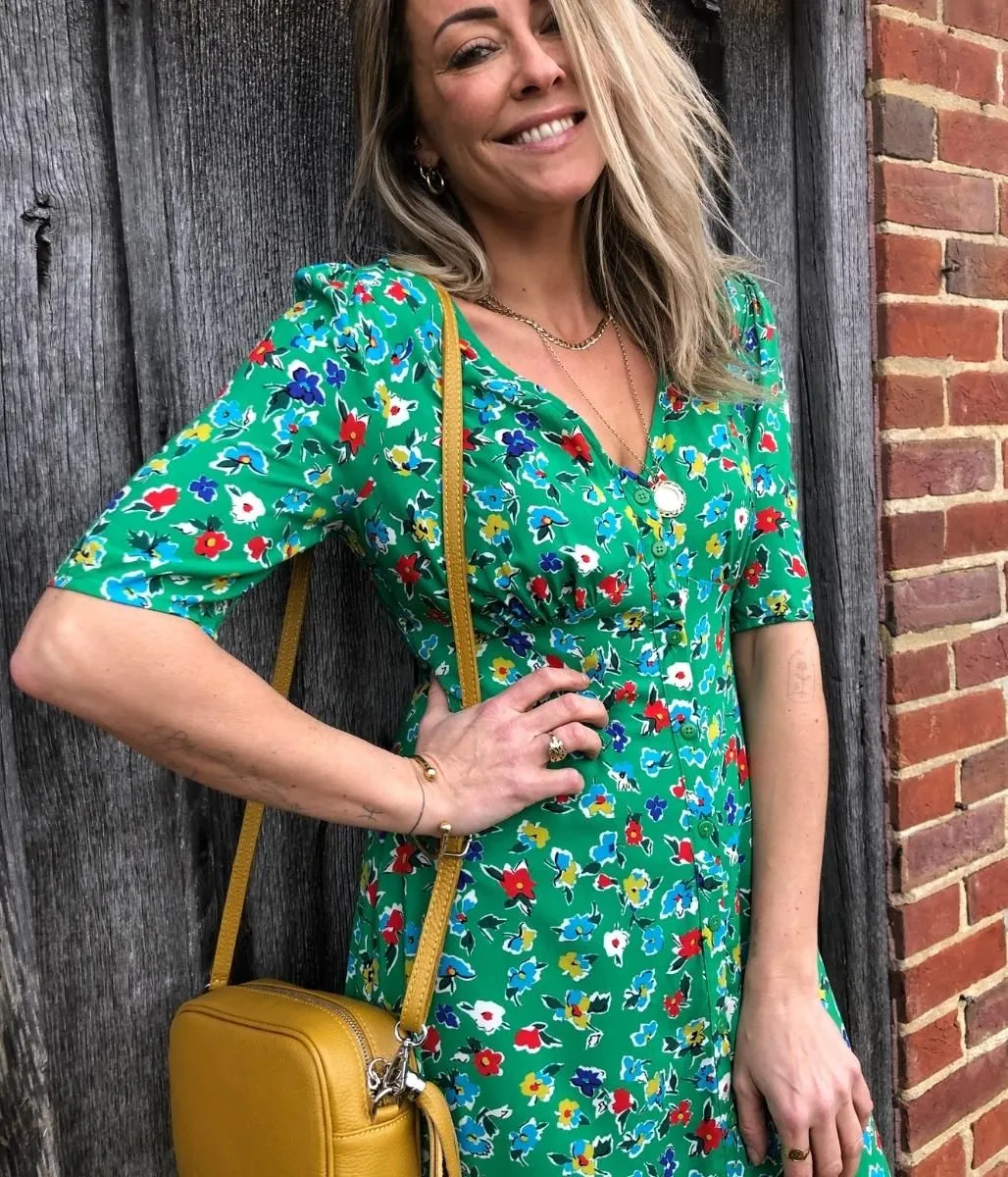 Green Camilla Flower Midi Dress