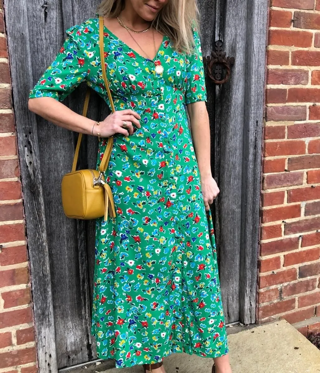 Green Camilla Flower Midi Dress