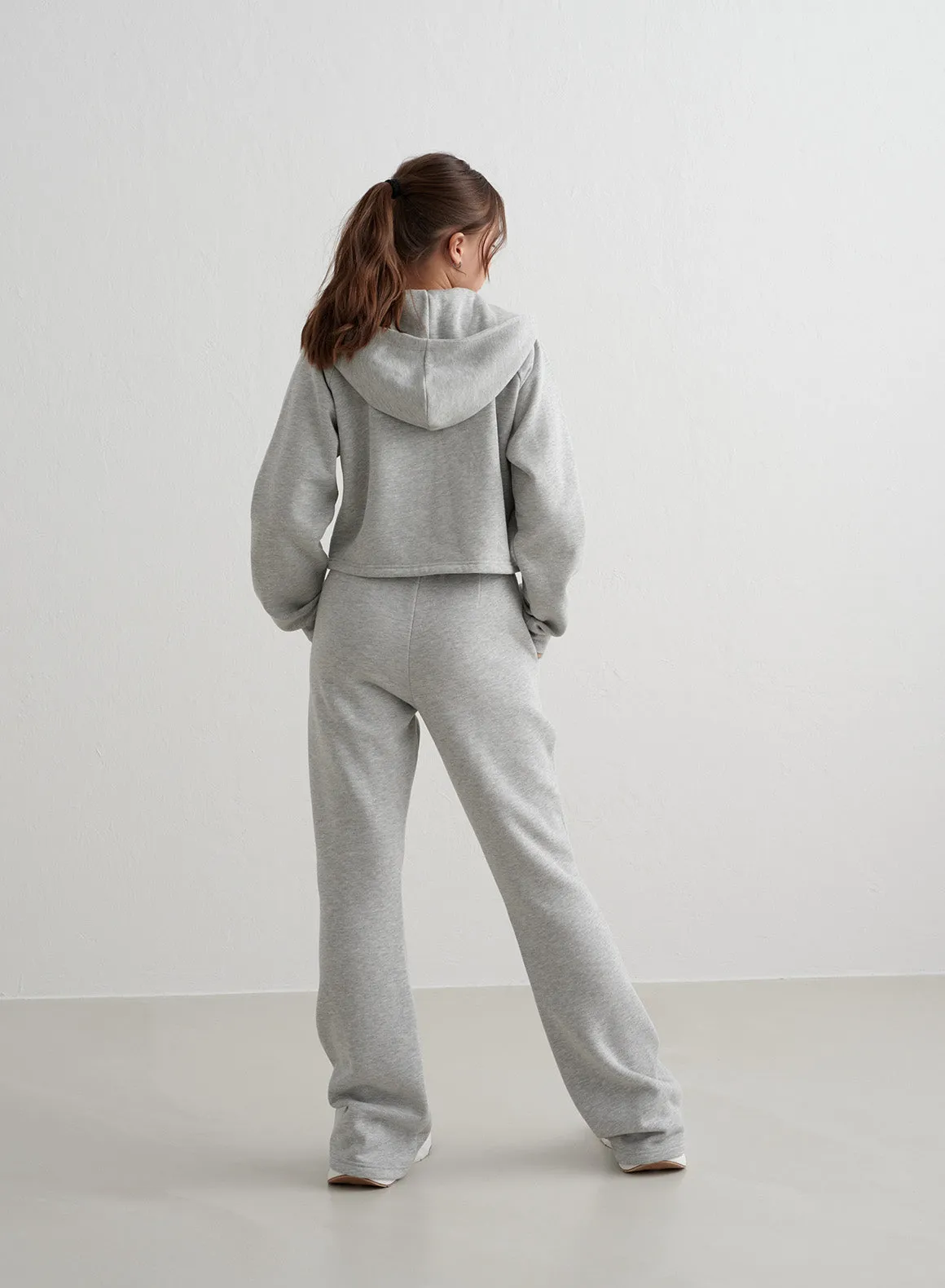 Grey Melange Young Flare Sweatpants