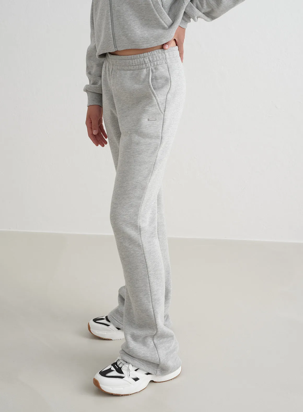 Grey Melange Young Flare Sweatpants