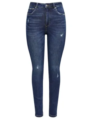 Highwaist, Ankle Skinny Jeans Mila - Blue Denim