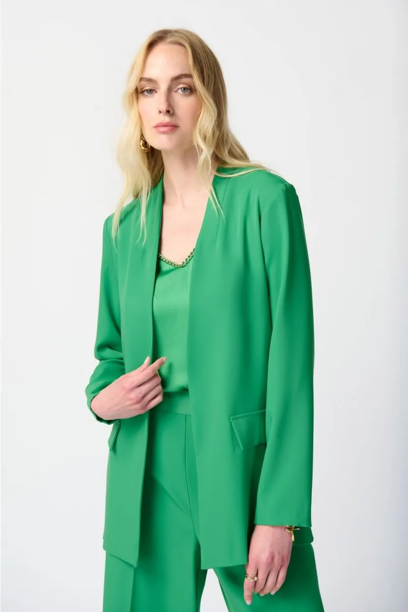 Joseph Ribkoff Island Green Open Front Long Sleeve Blazer Jacket 241148