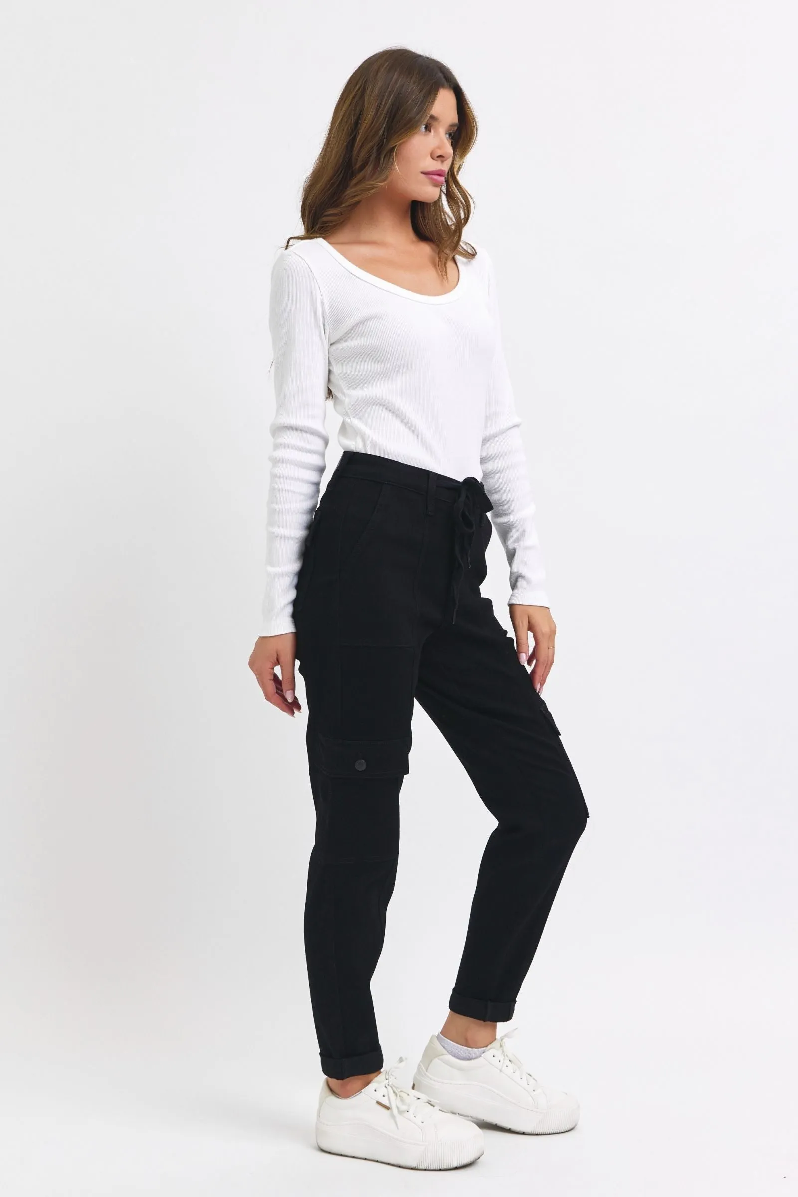 Judy Blue Reg/Plus High Waist Black Cargo Joggers