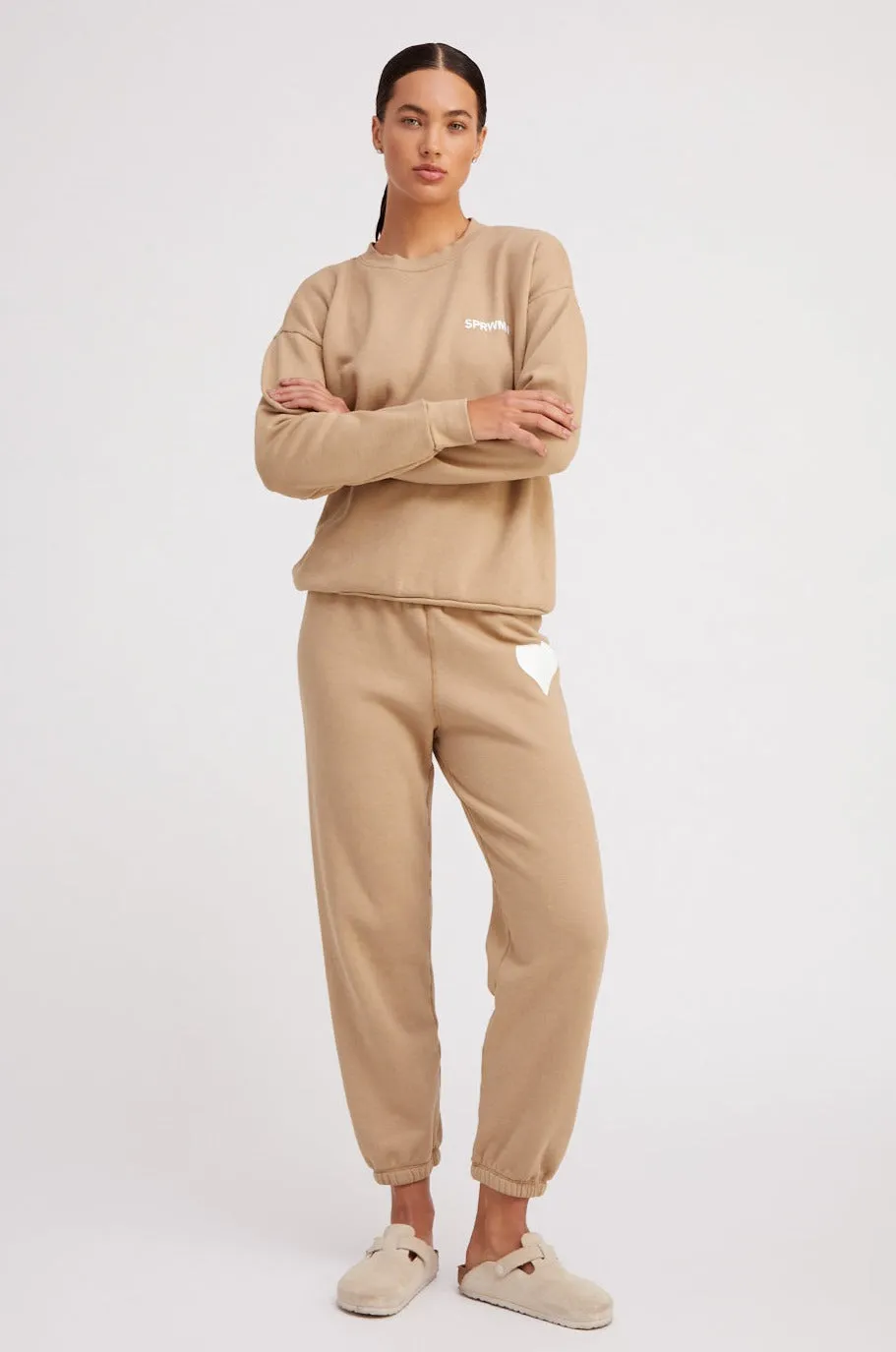 Khaki Heart Sweatpants