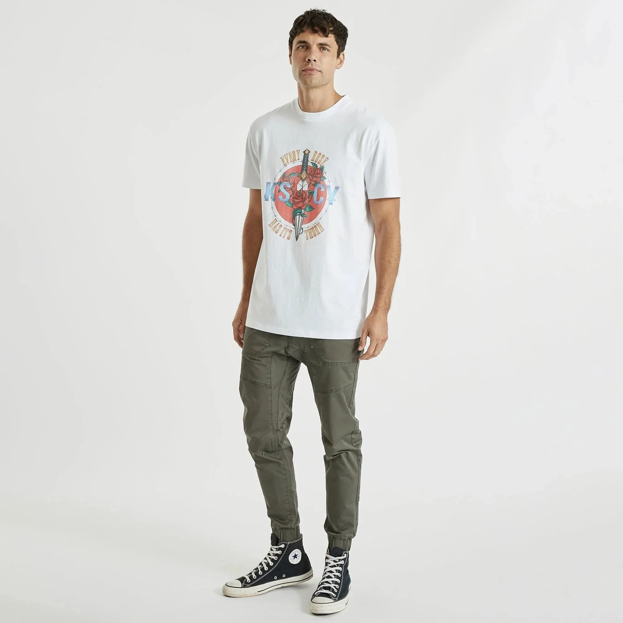 KISS CHACEY Mens Dagger Relaxed Tee Shirt White