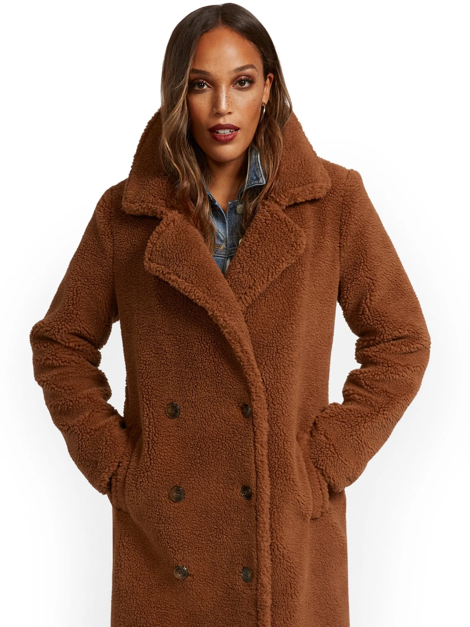 Long Teddy Faux-Fur Coat