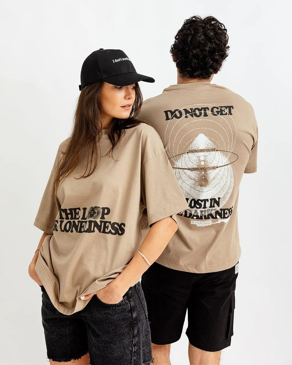 Lost In The Darkness Printed Oversized Tee