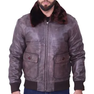 Men's Aviator A2 Flight Distressed Brown Jacket