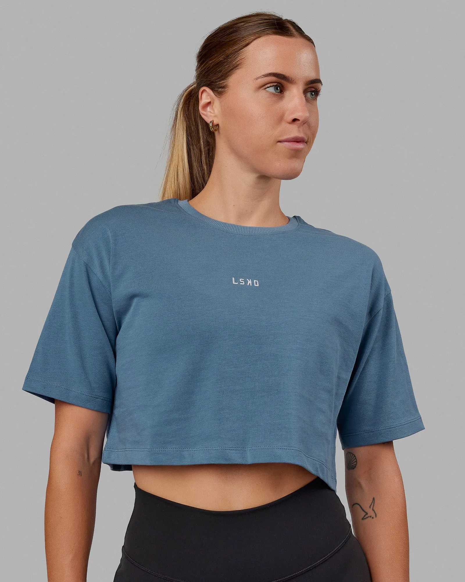 MVP Heavyweight Cropped Tee - Elemental Blue