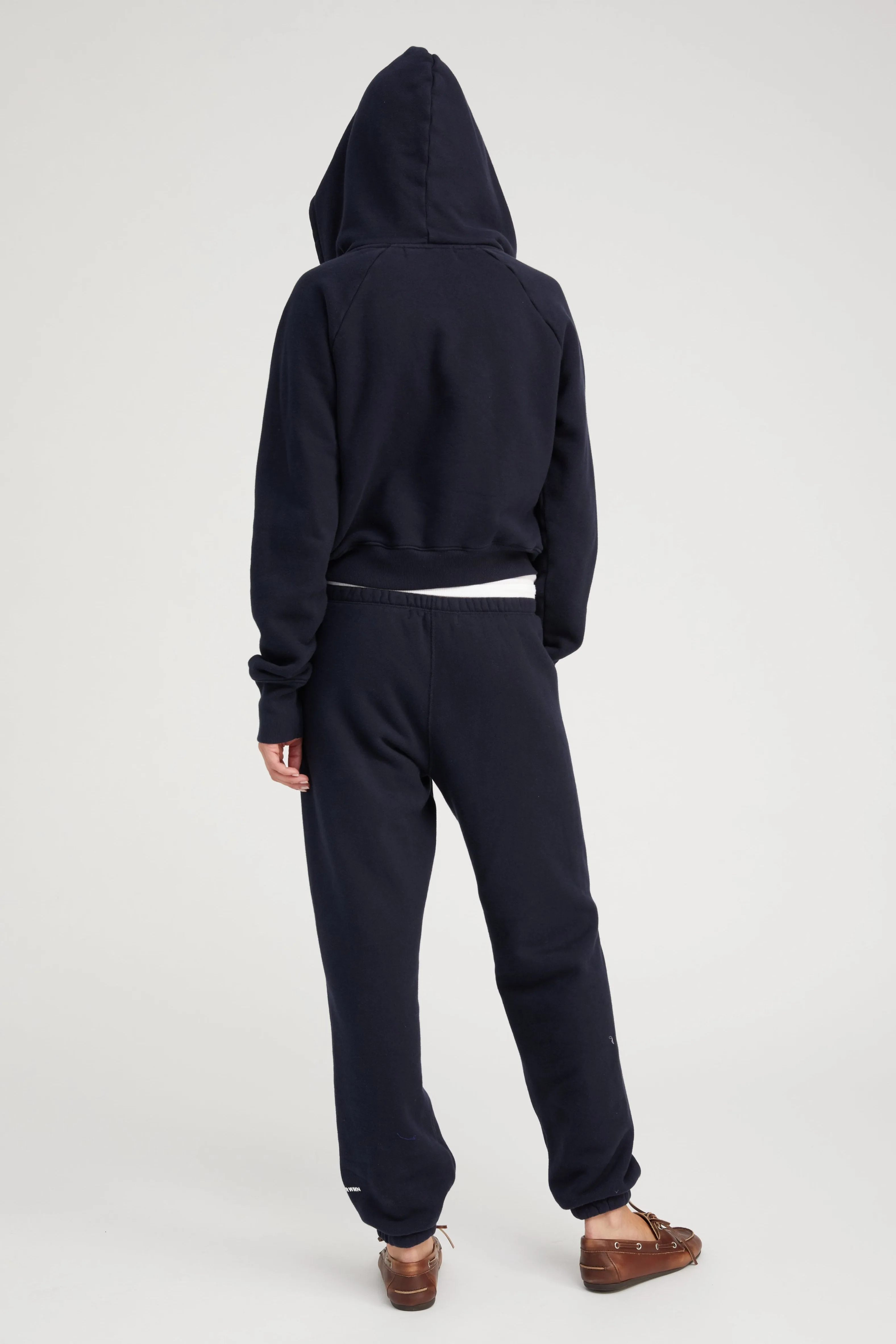 Navy Cotton Mini Logo Sweatpants