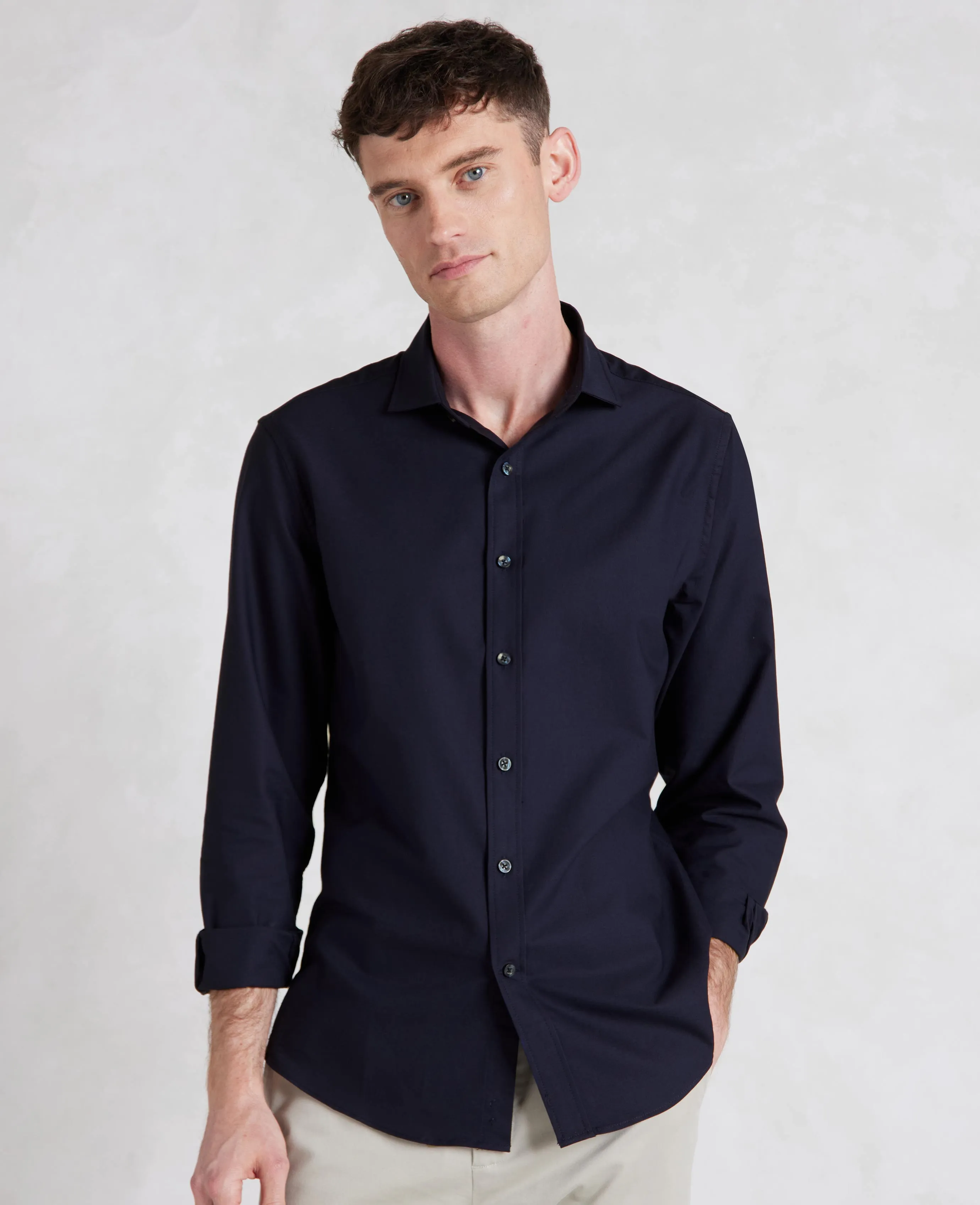 Navy Slim Fit Oxford Shirt