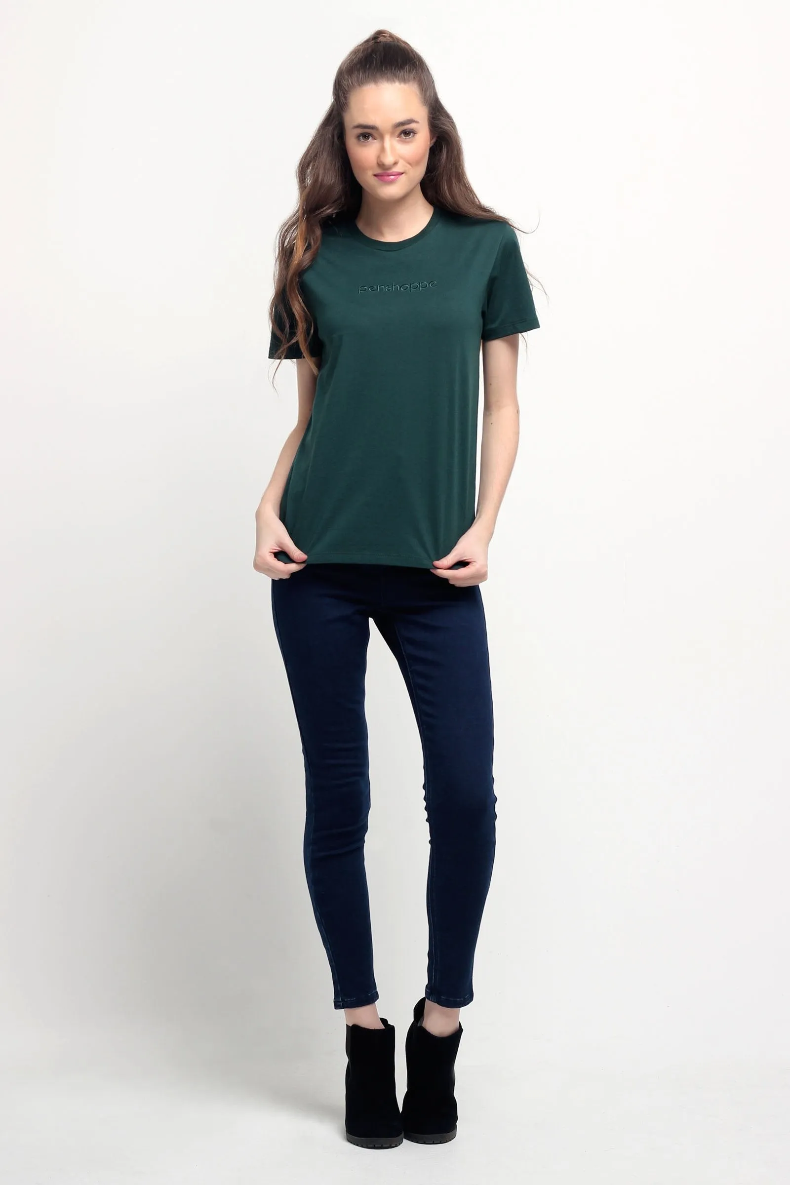 Penshoppe Old School - Relaxed Fit Tee With Embroidery