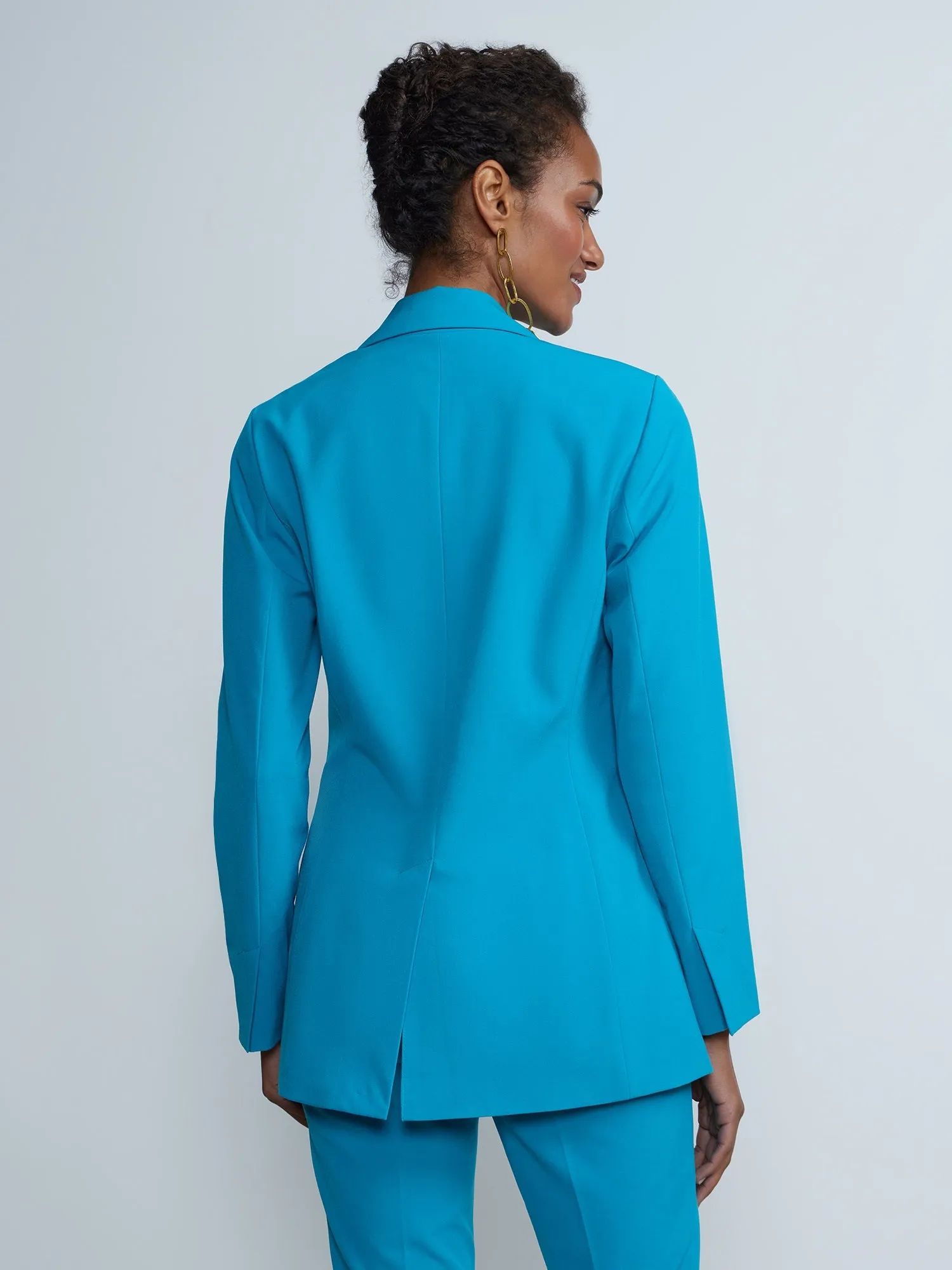 Petite Essential Stretch Long Sleeve Peak Lapel Blazer