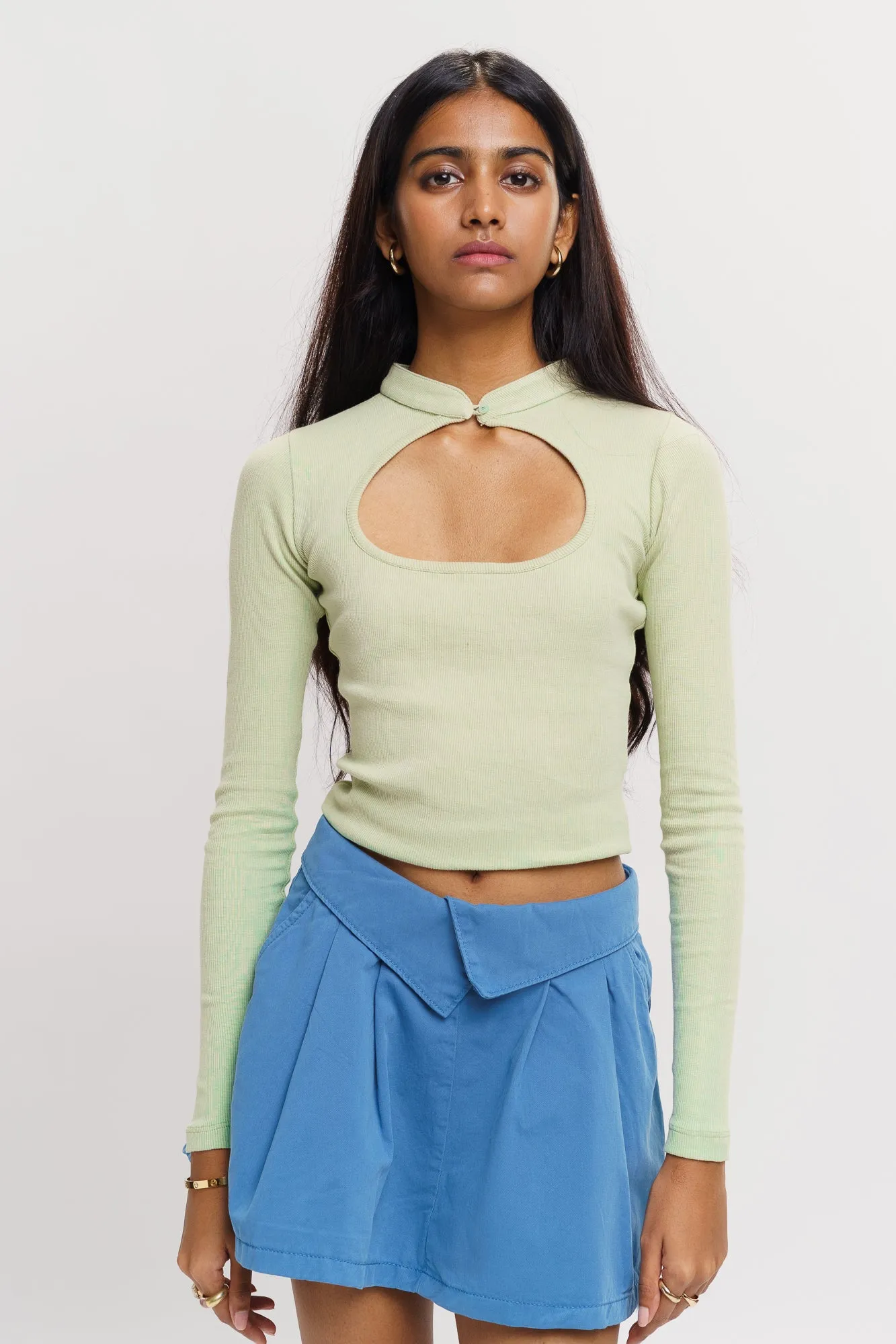 Sage Green Cut Out Top