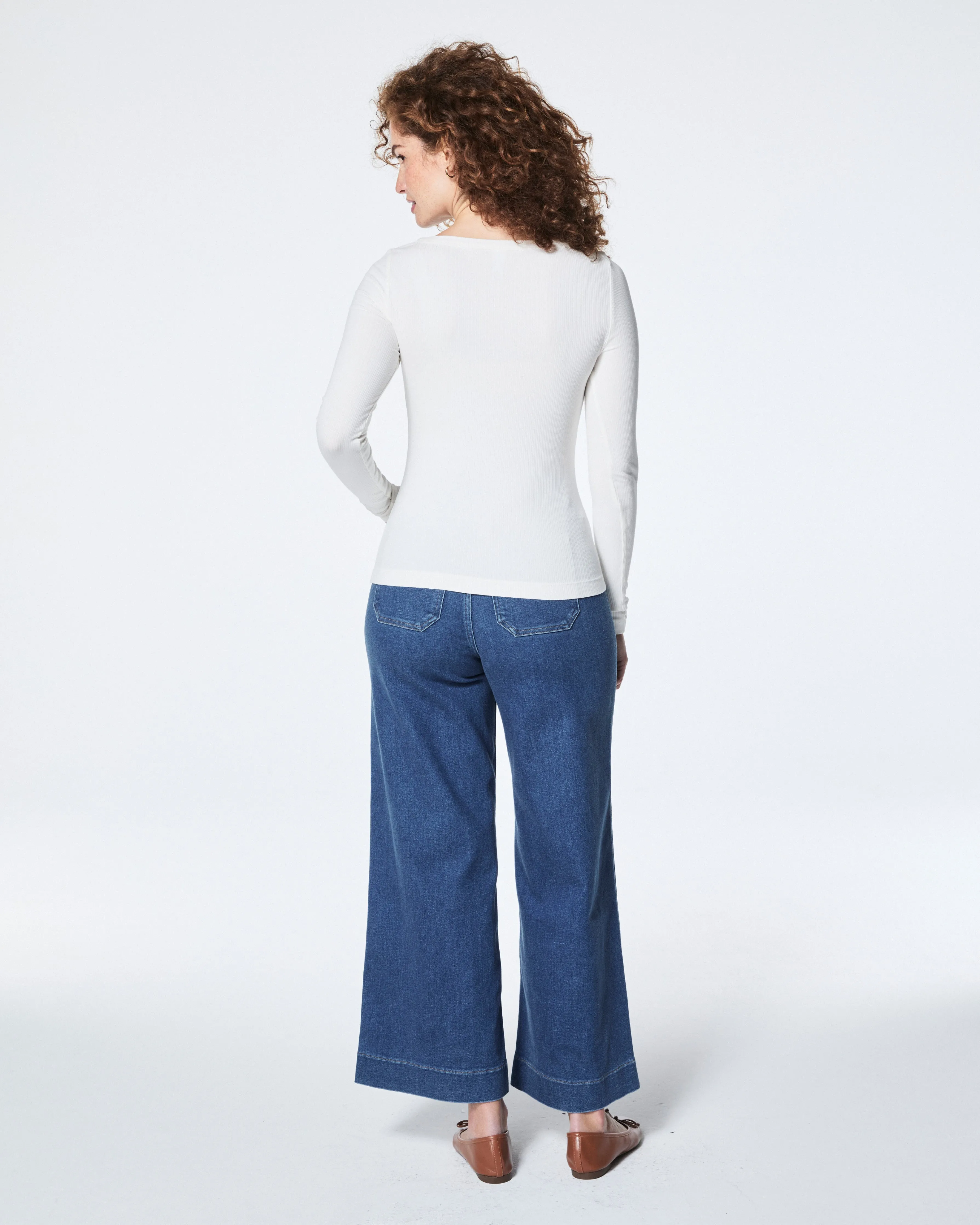 SPANX® Stretch Rib Scoop Neck Long Sleeve Tee