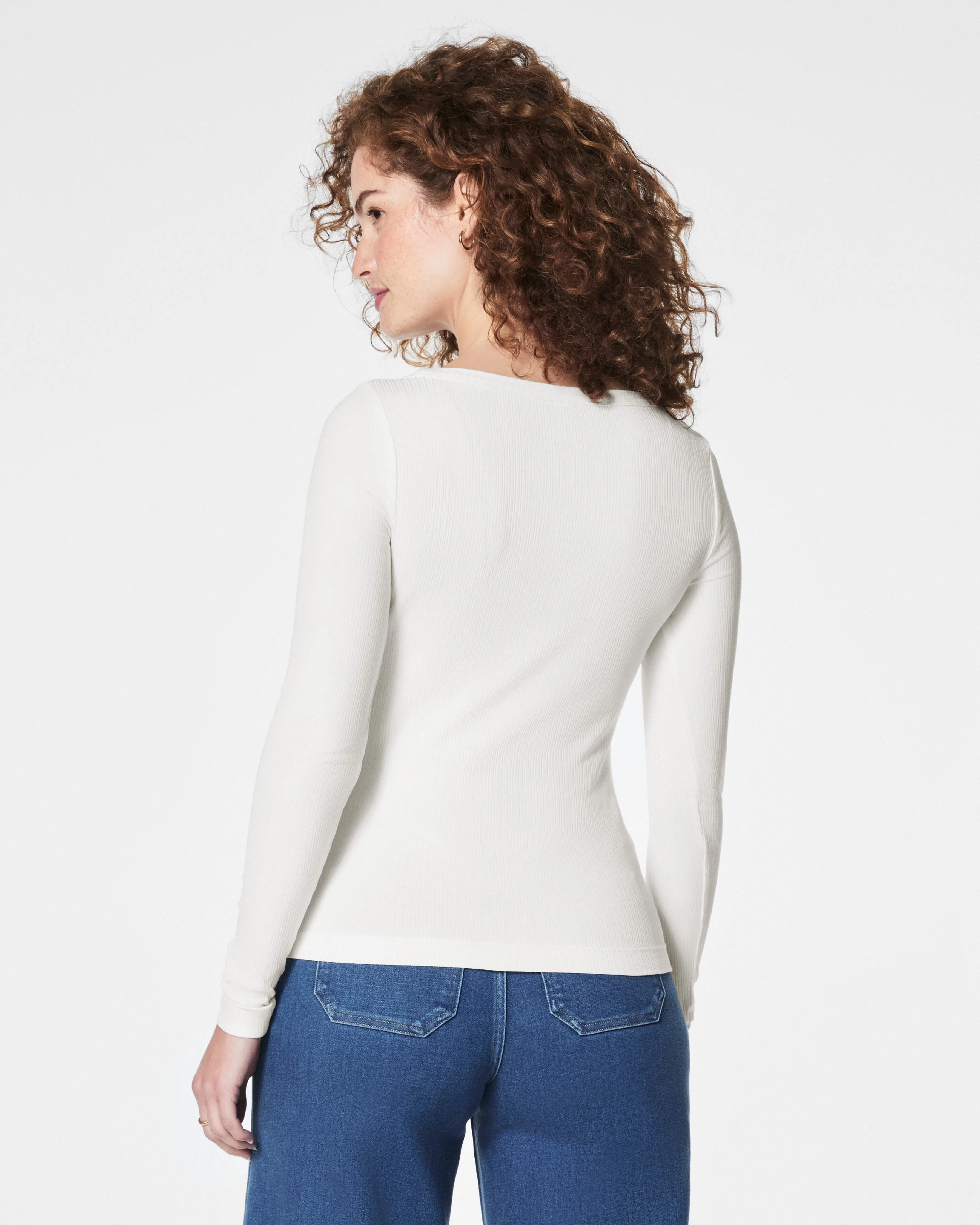 SPANX® Stretch Rib Scoop Neck Long Sleeve Tee