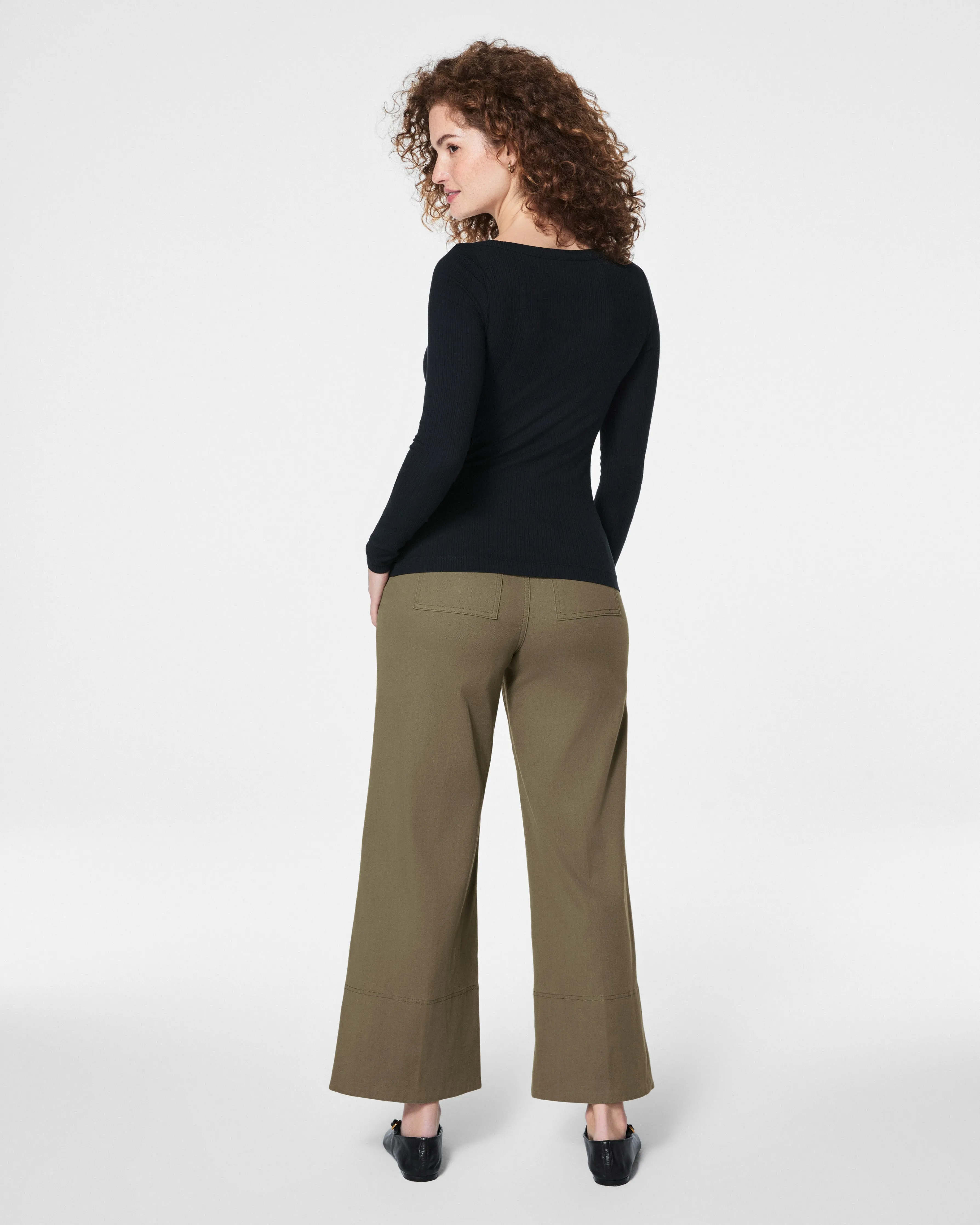 SPANX® Stretch Rib Scoop Neck Long Sleeve Tee