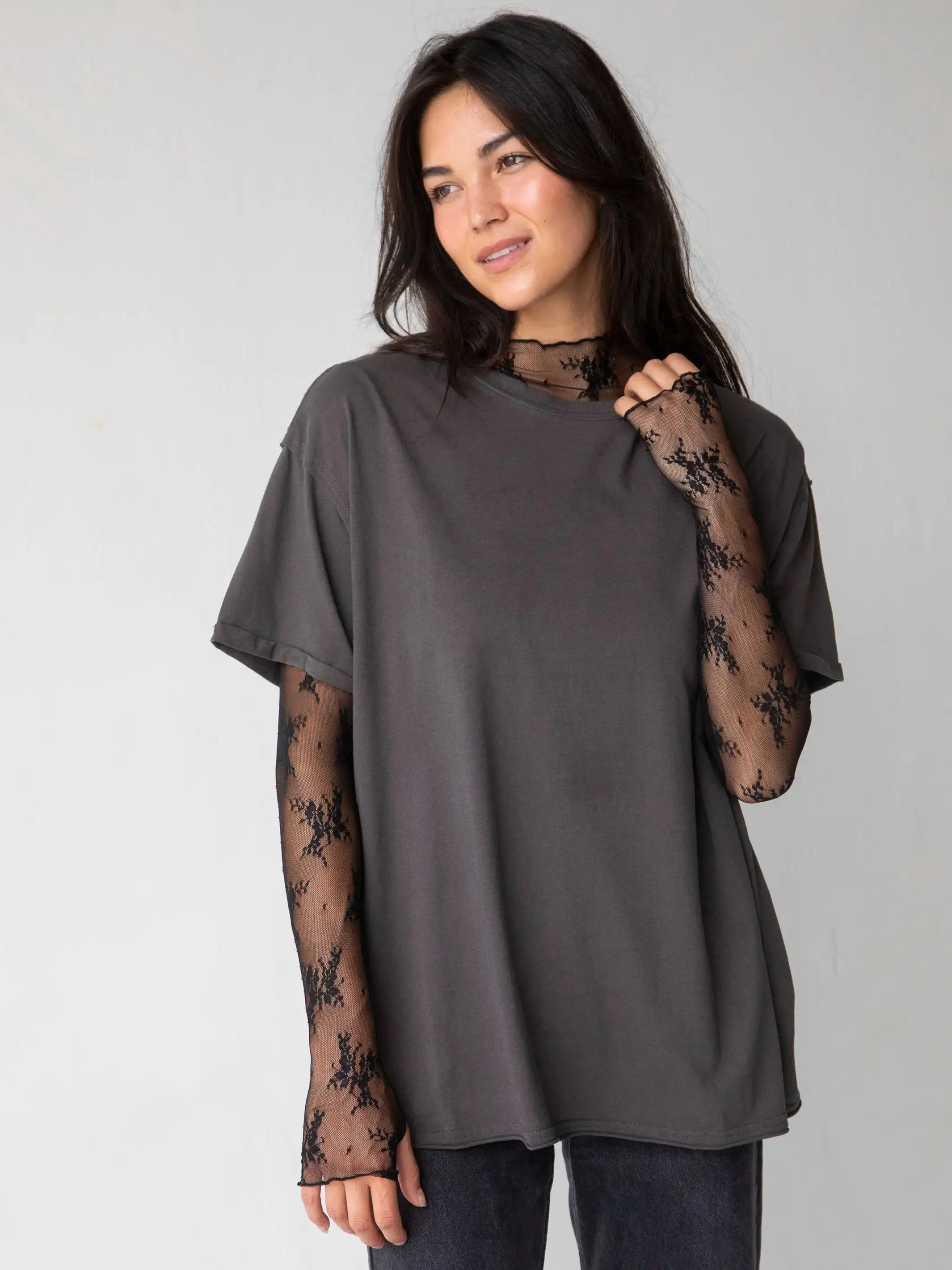 Take It In Cotton Tee - Charcoal