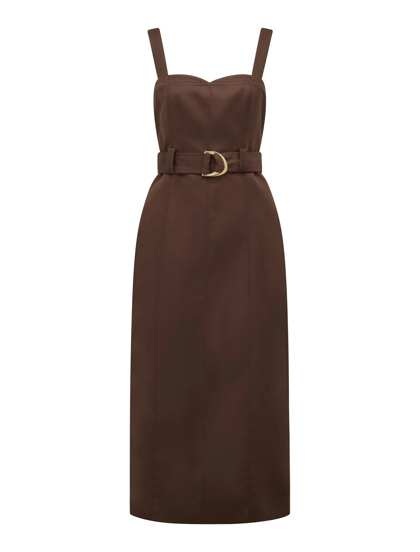 Taylor Top Stitch Column Midi Dress