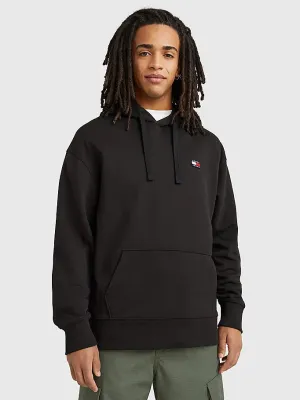 Tommy - RELAXED FIT BADGE HOODY - Black