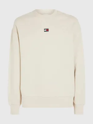 Tommy - RELAXED FIT BADGE SWEATSHIRT - Classic Beige