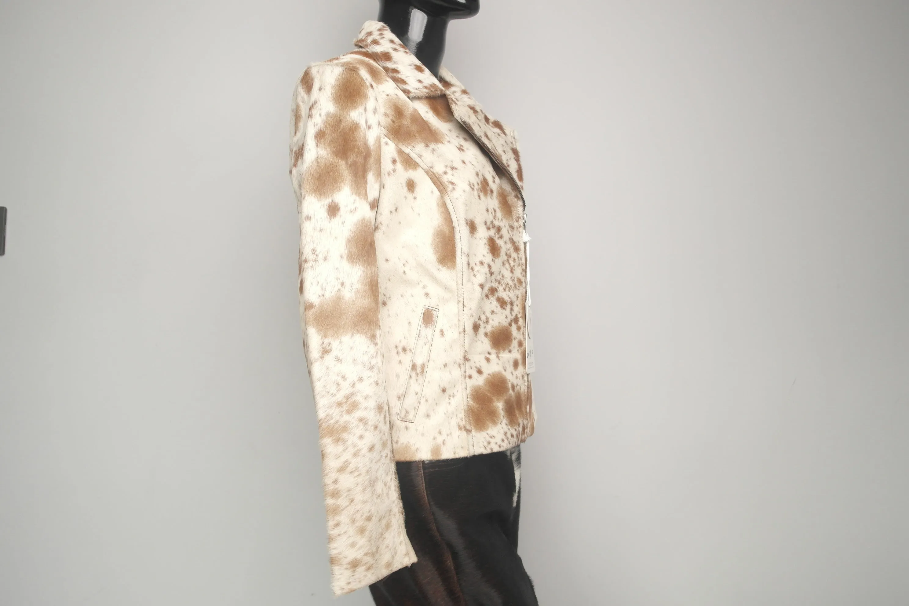 Western Chic Cowhide Hair on Hide Leather Jacket